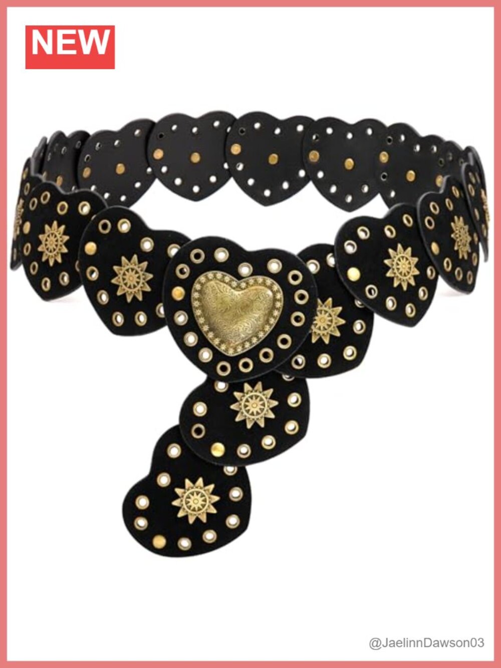 Wide Disc Belt Women Vintage Hollow Boho Faux Leather Belt